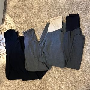 Motherhood Maternity dress pants for work, business casual. 2 black and 2 grey.